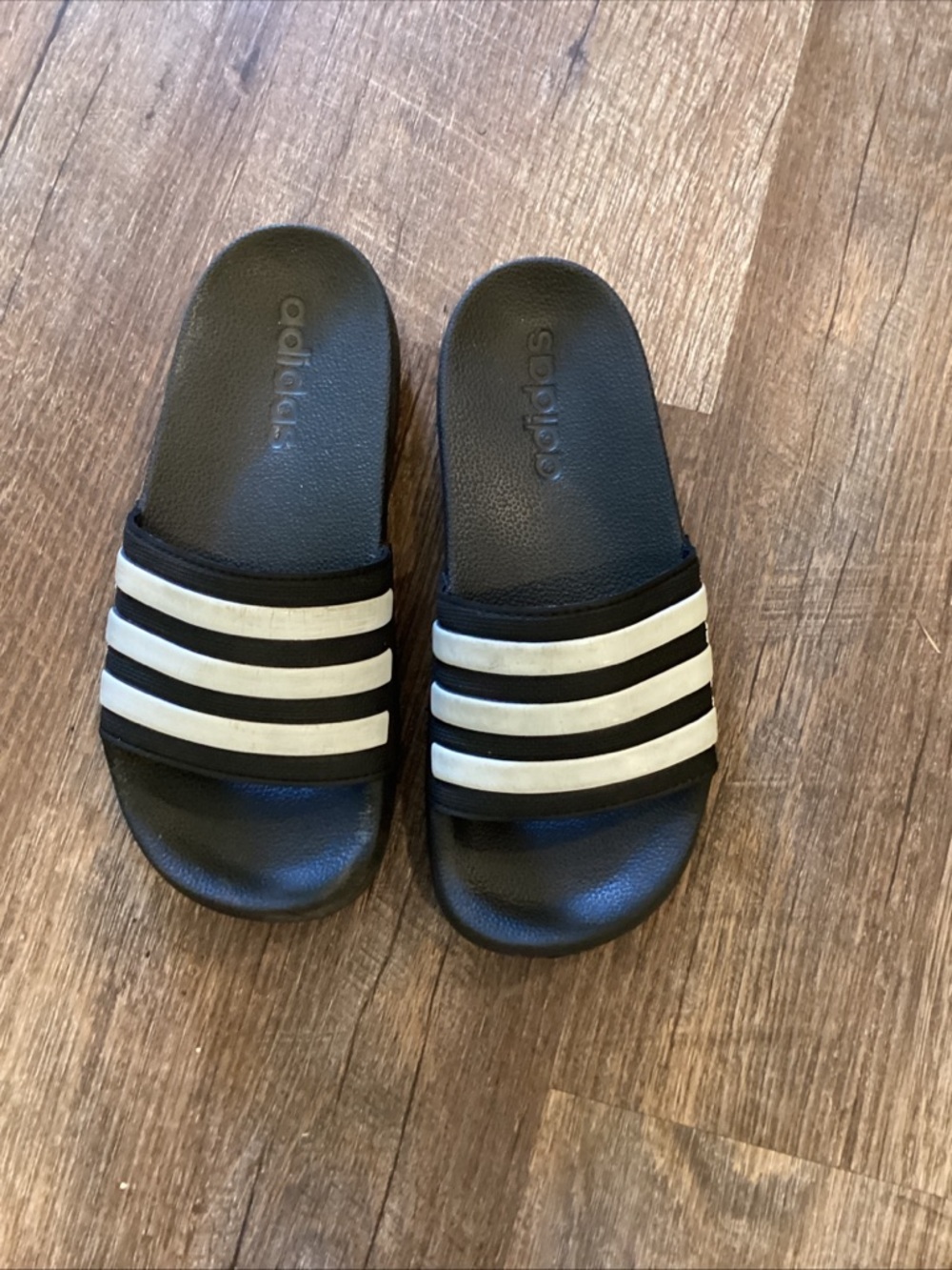 adidas Black and White Slide Sandals